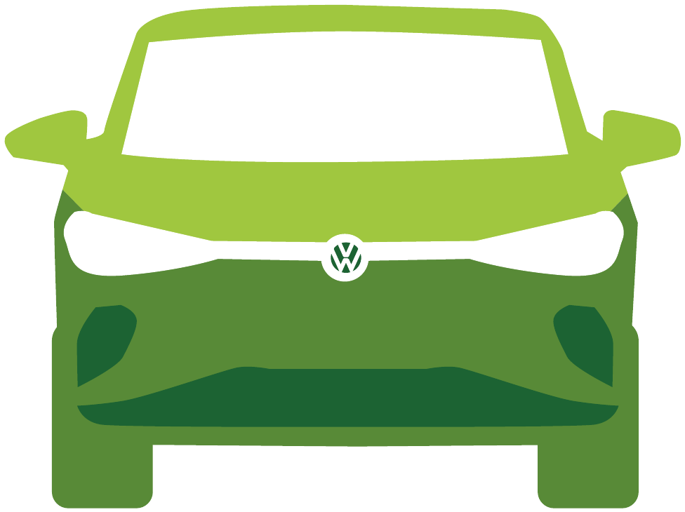 Illustratie van de groene Krigelkar, de elektrische deelauto van Nij Beets